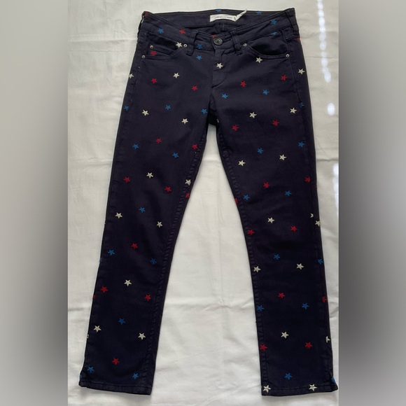 Isabel Marant Etoile Star Straight Leg Navy Crop Pants Size EUR 36/ US 4 - Picture 8 of 12
